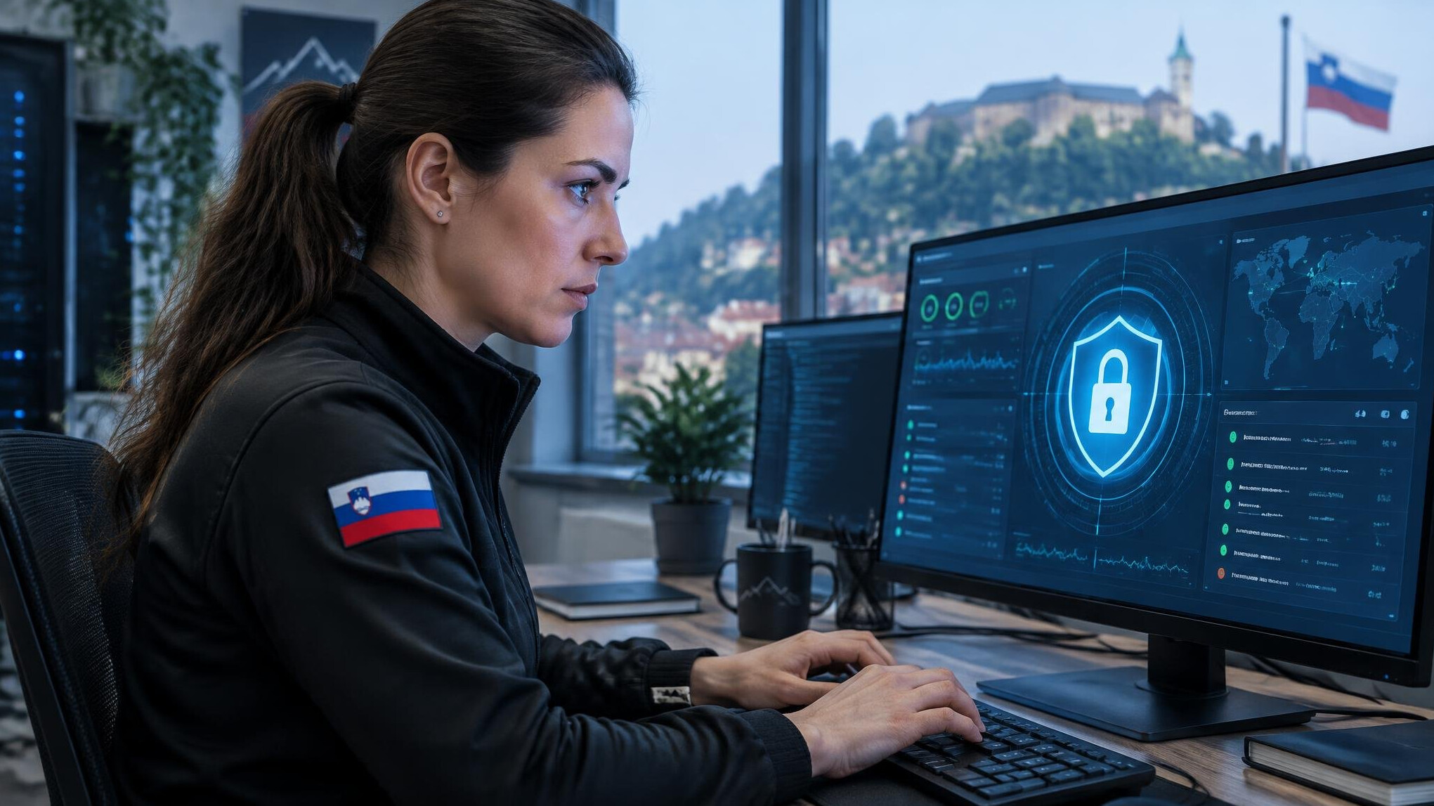 IT specialist working on data security systems